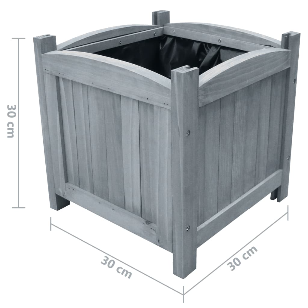 Plantenbakken Verhoogd 2 St 30X30X30 Cm Massief Vurenhout