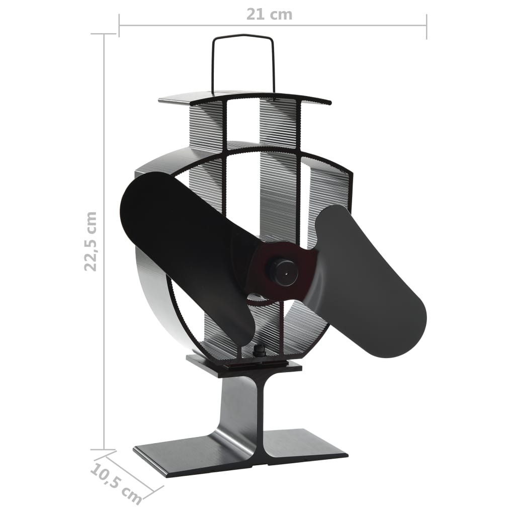 Kachelventilator Met 2 Vinnen Zwart