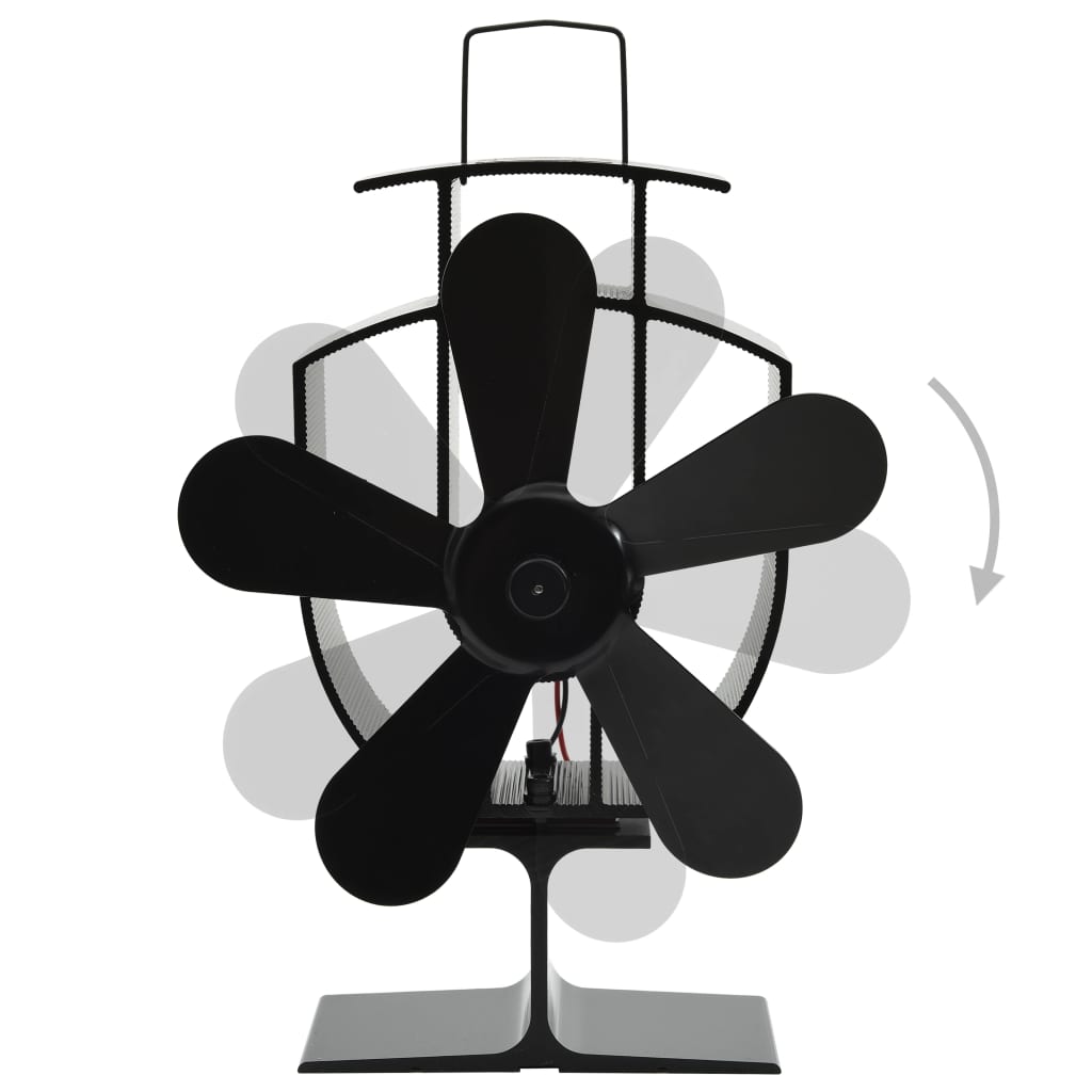 Kachelventilator Met 5 Vinnen Zwart