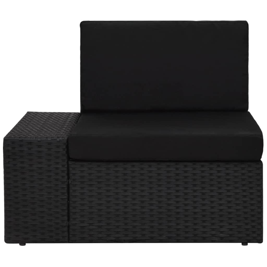 6-Delige Loungeset Poly Rattan Zwart