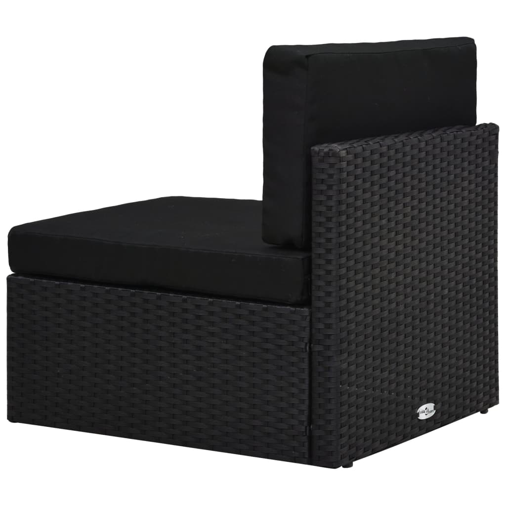 4-Delige Loungeset Poly Rattan Zwart