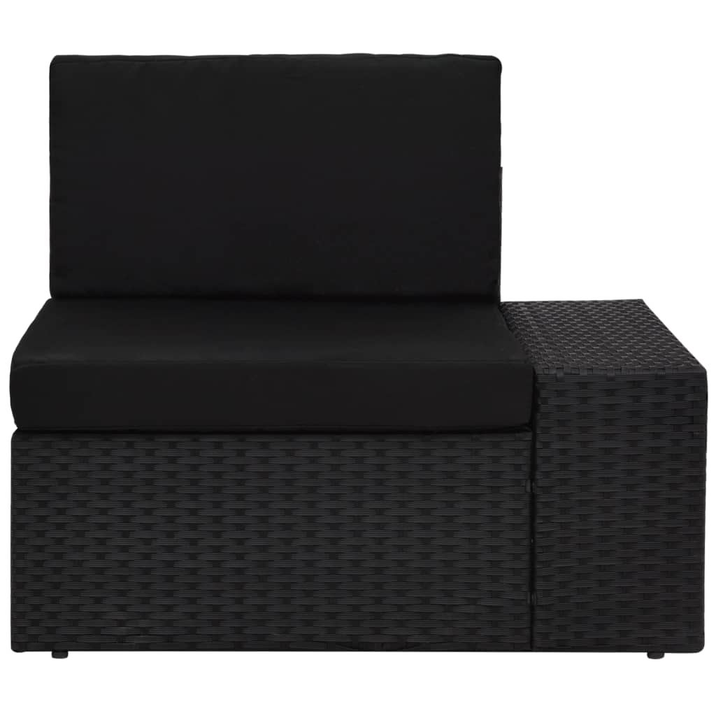 4-Delige Loungeset Poly Rattan Zwart