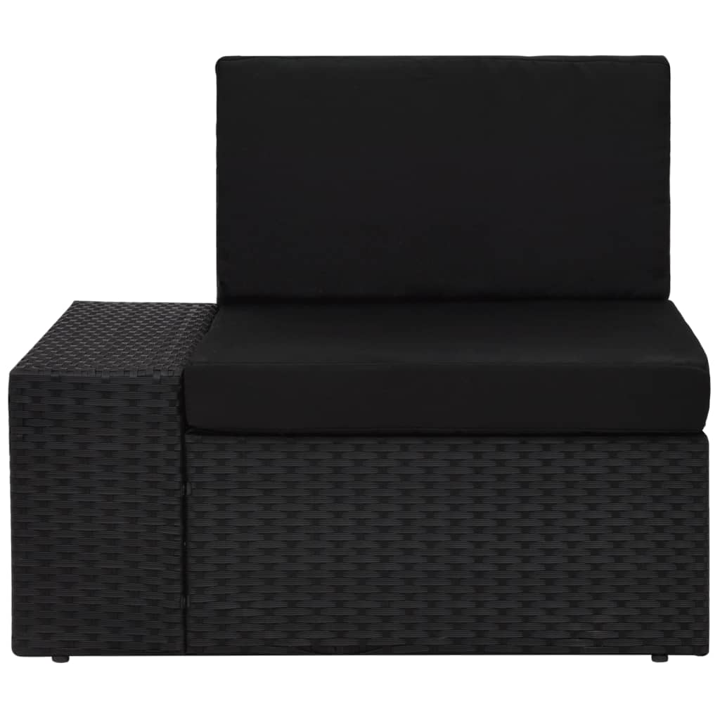 4-Delige Loungeset Poly Rattan Zwart