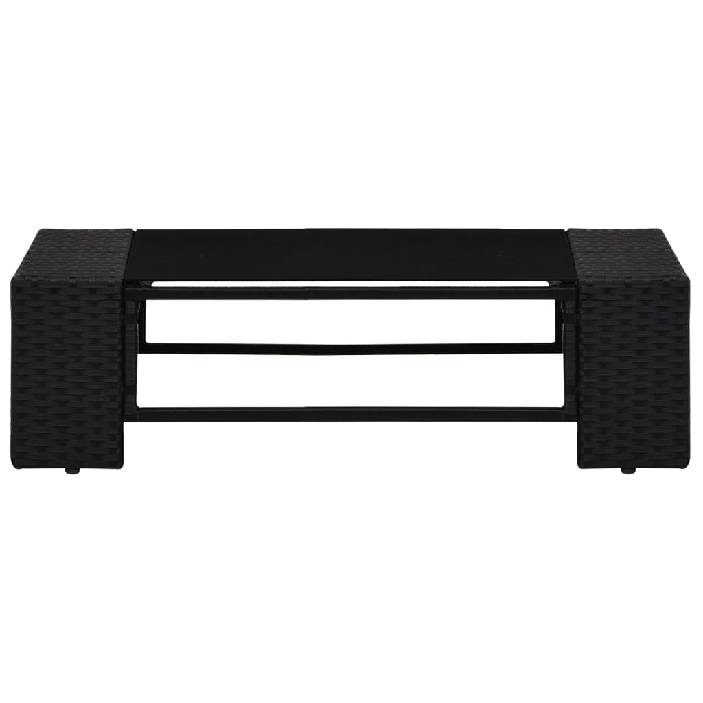 7-teiliges Lounge-Set Poly Rattan Schwarz