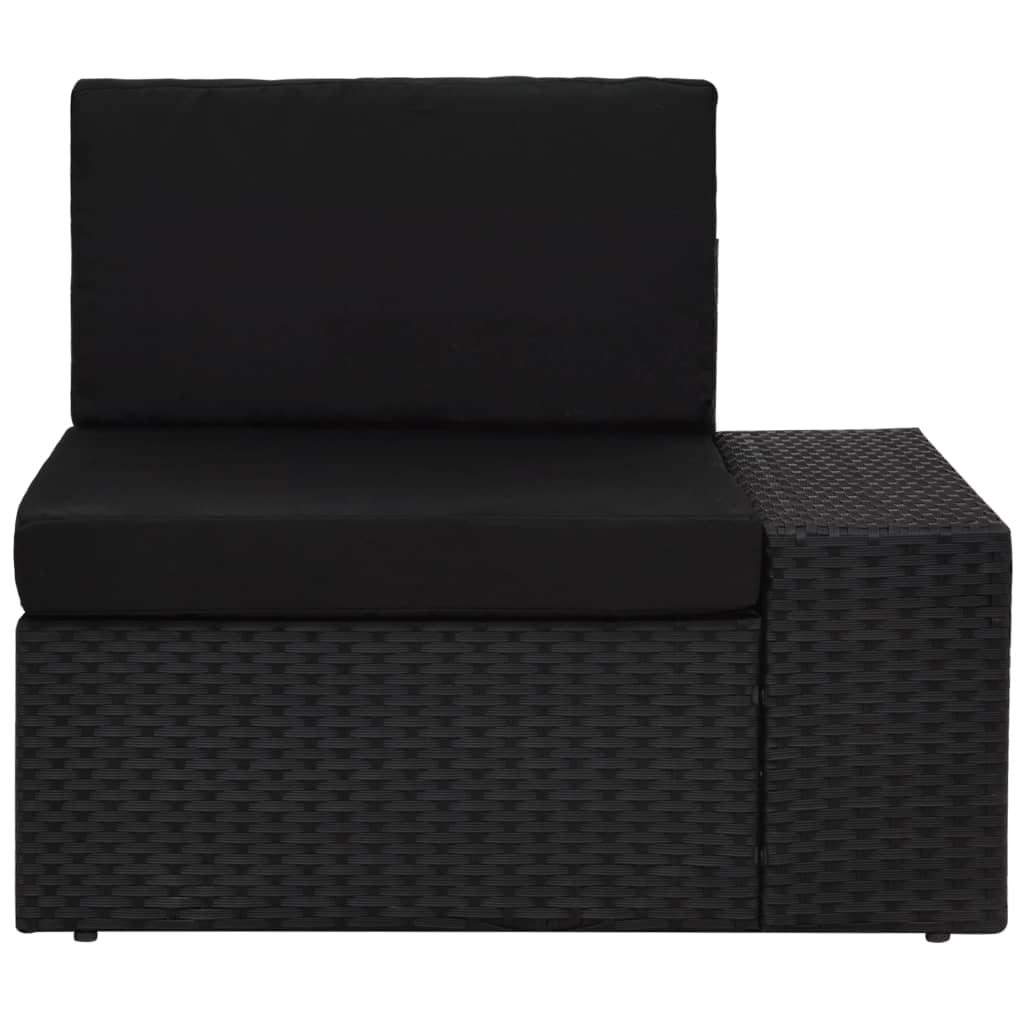 7-teiliges Lounge-Set Poly Rattan Schwarz