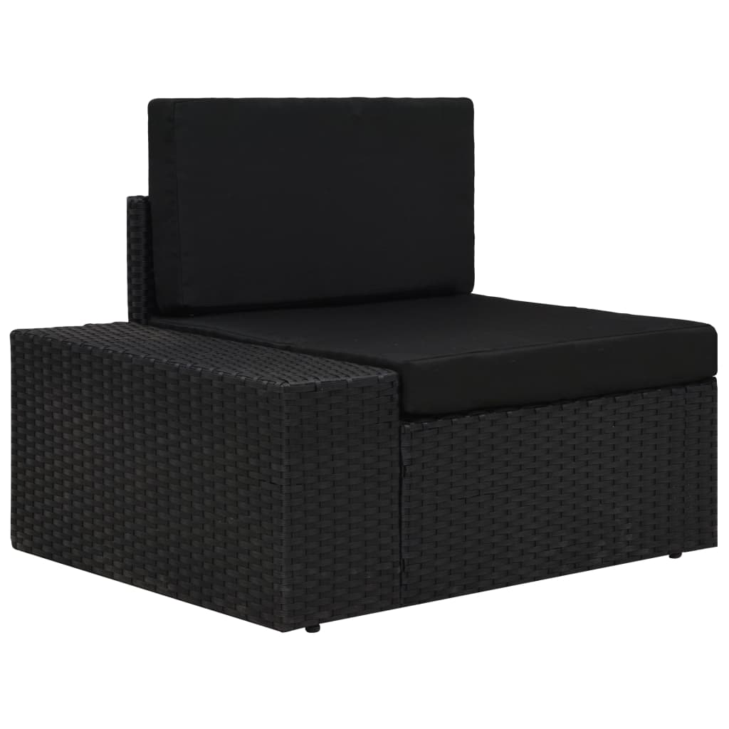 4-Delige Loungeset Poly Rattan Zwart