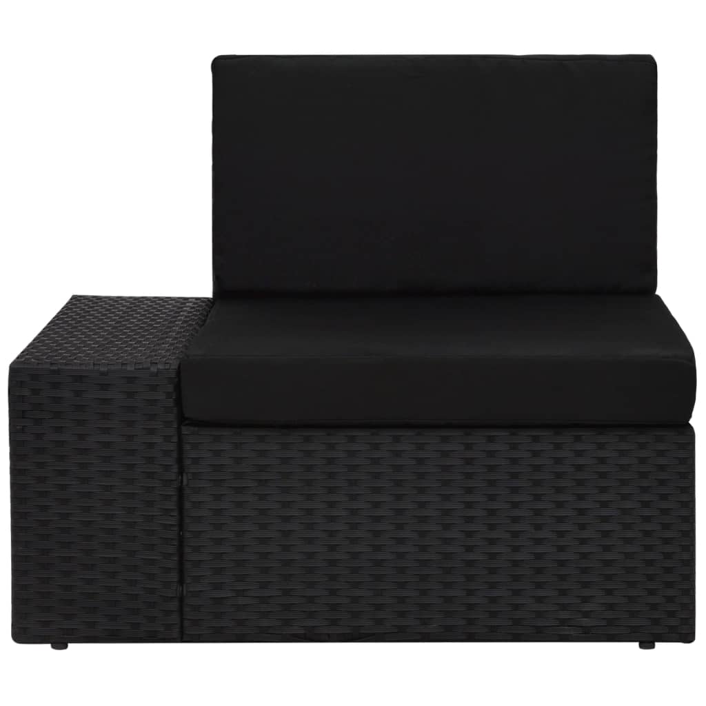 4-Delige Loungeset Poly Rattan Zwart