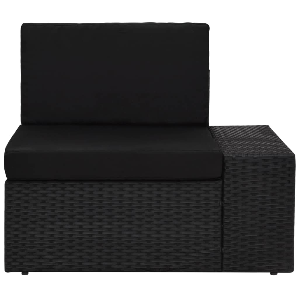 4-Delige Loungeset Poly Rattan Zwart