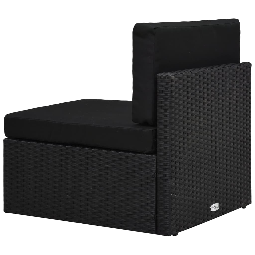 5-Delige Loungeset Poly Rattan Zwart