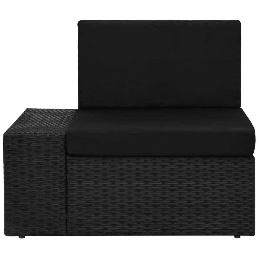5-Delige Loungeset Poly Rattan Zwart
