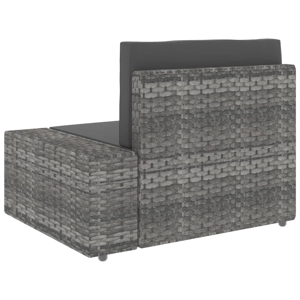 5-Delige Loungeset Poly Rattan Grijs