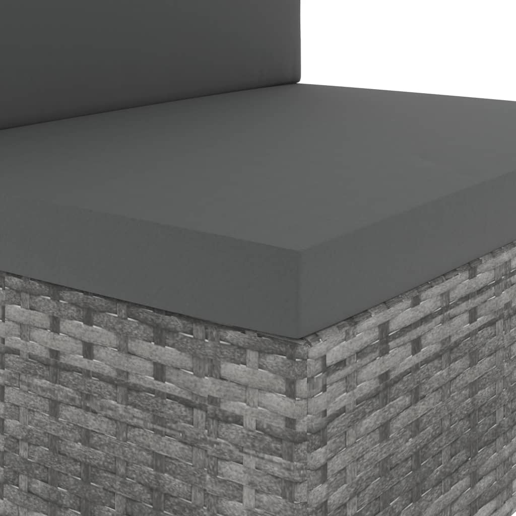 5-Delige Loungeset Poly Rattan Grijs