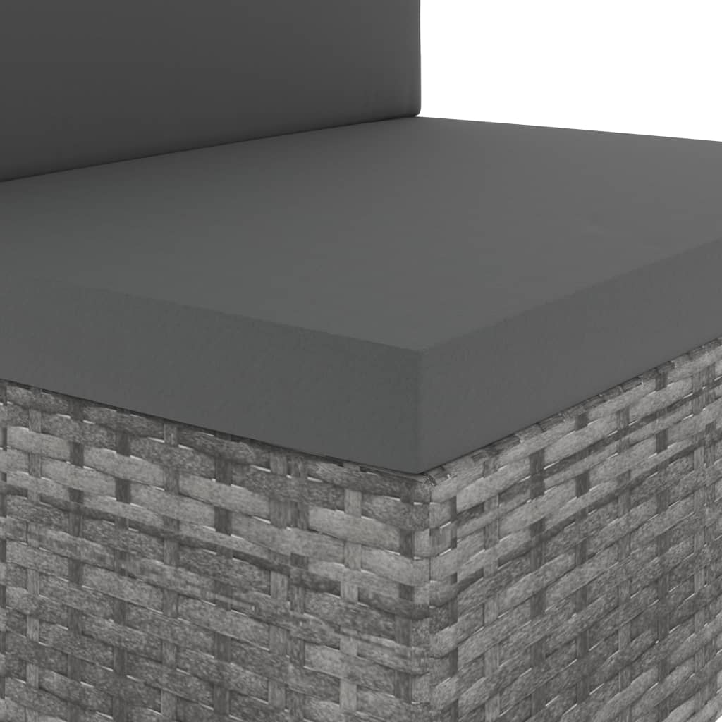 4-Delige Loungeset Poly Rattan Grijs