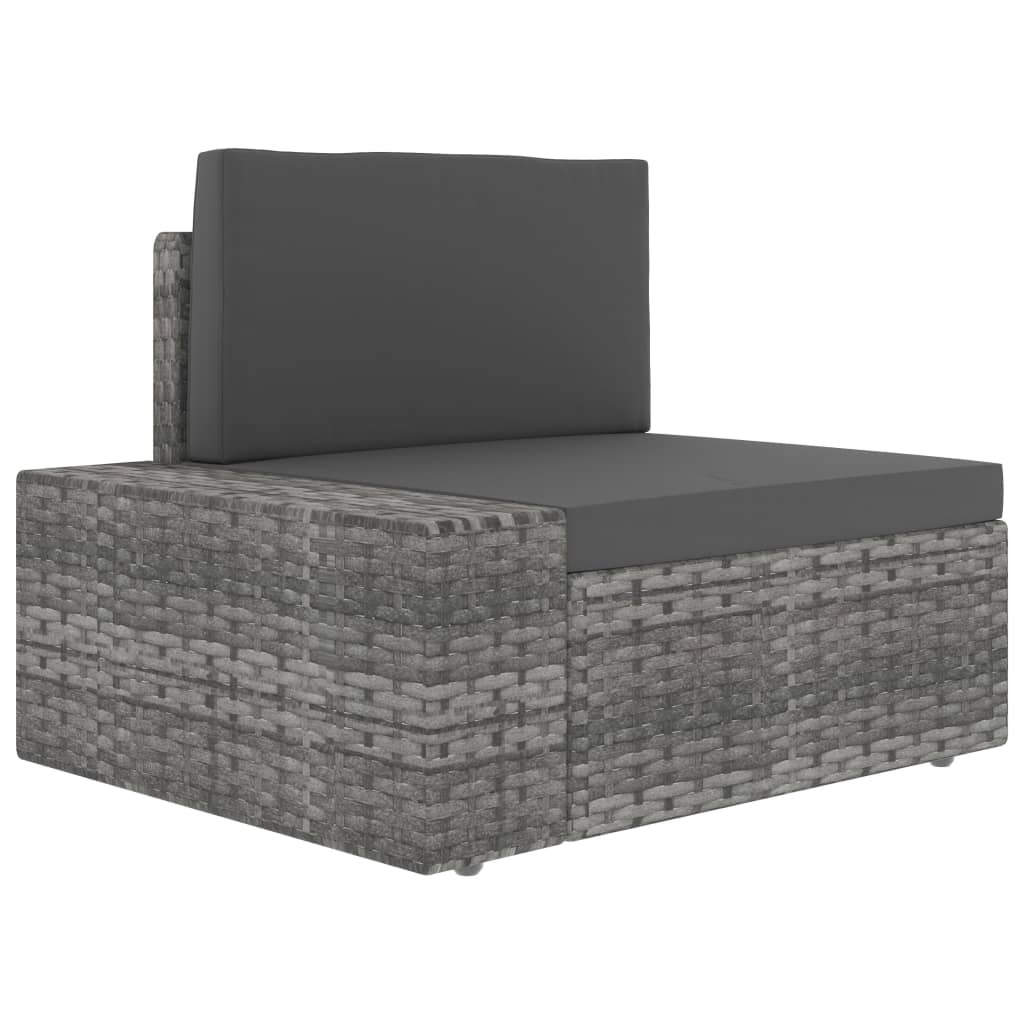 4-Delige Loungeset Poly Rattan Grijs