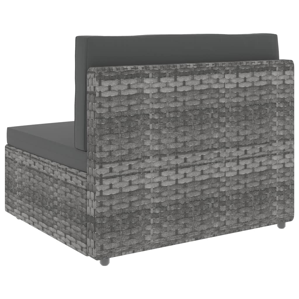7-Delige Loungeset Poly Rattan Grijs