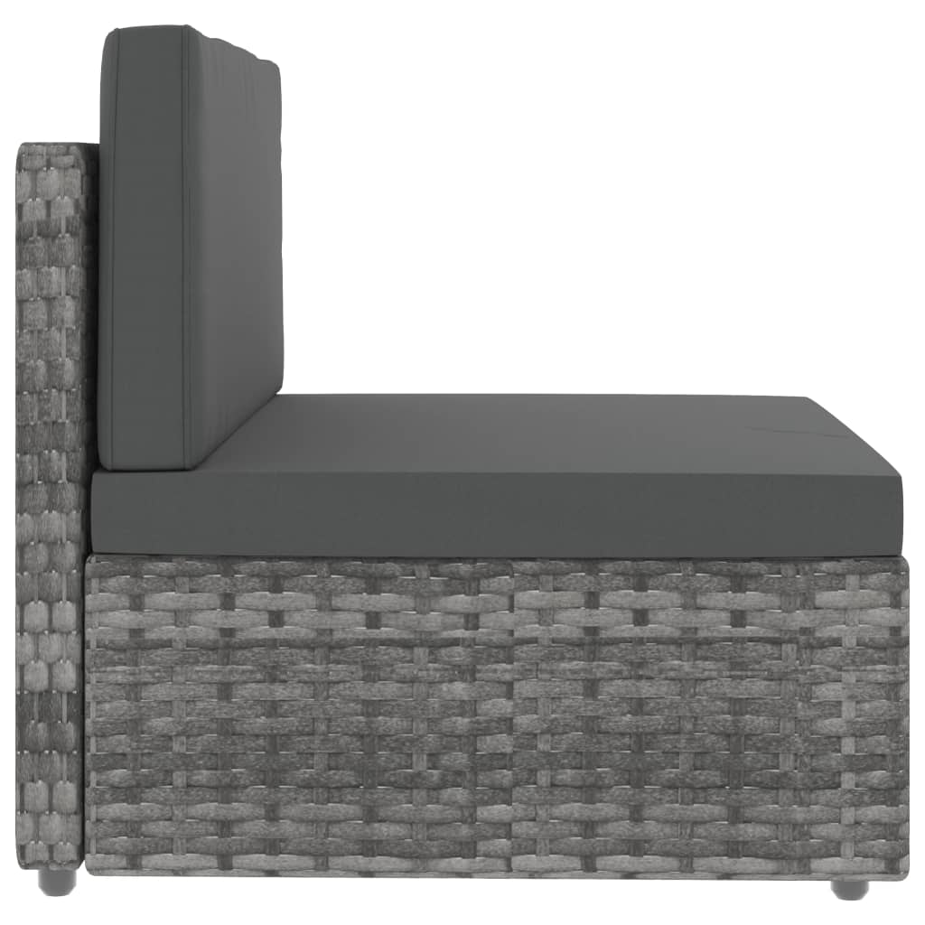 4-Delige Loungeset Poly Rattan Grijs