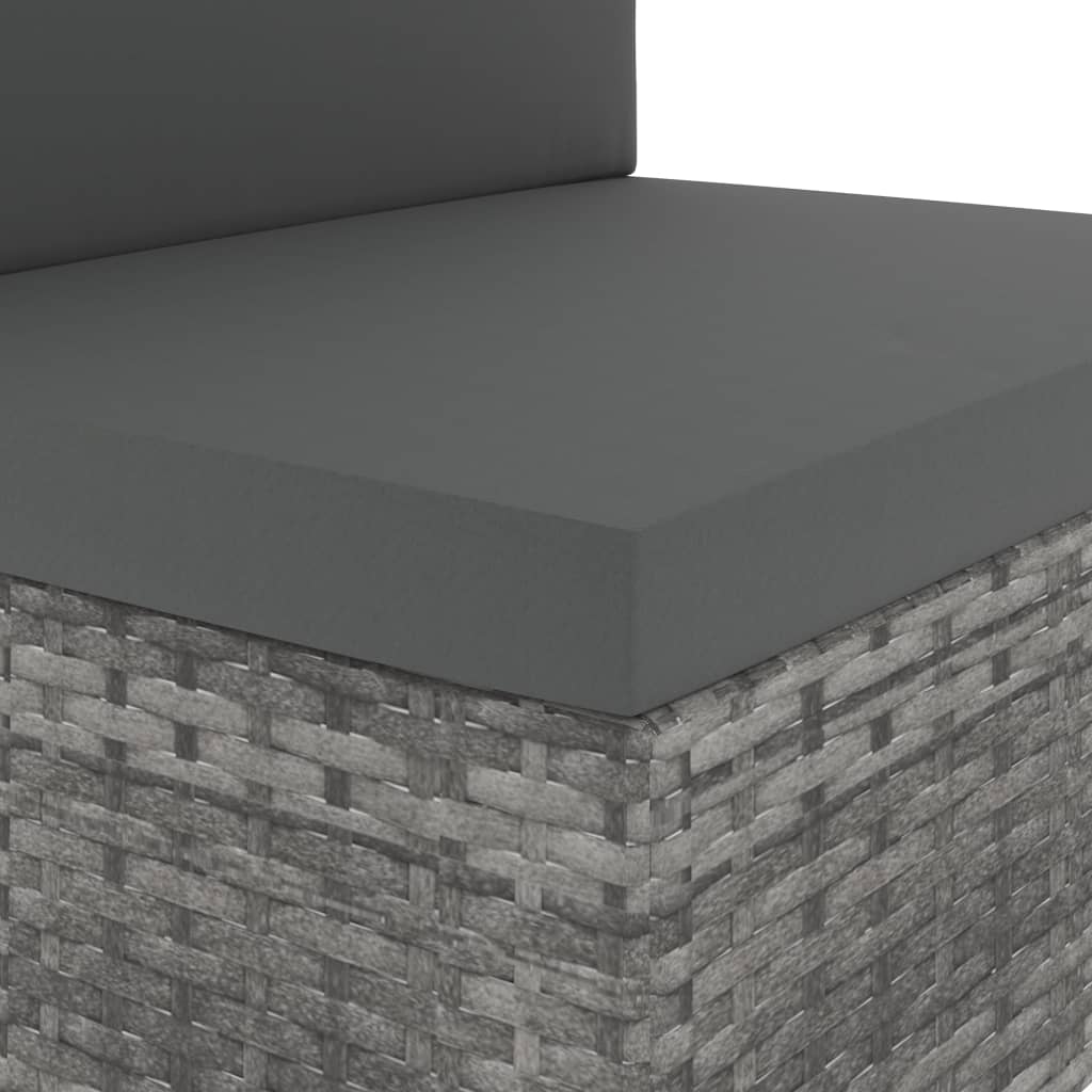 4-Delige Loungeset Poly Rattan Grijs