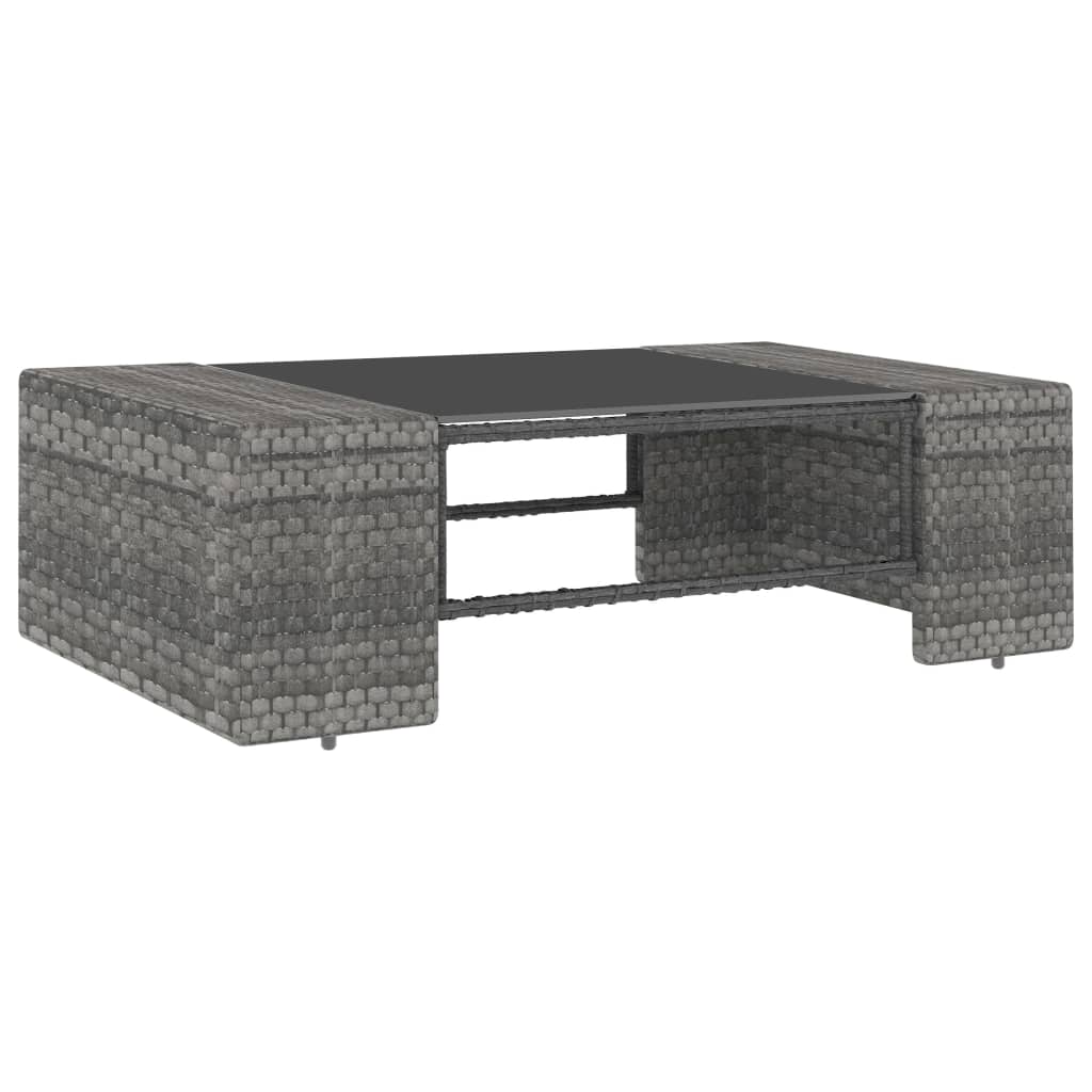 5-Delige Loungeset Poly Rattan Grijs