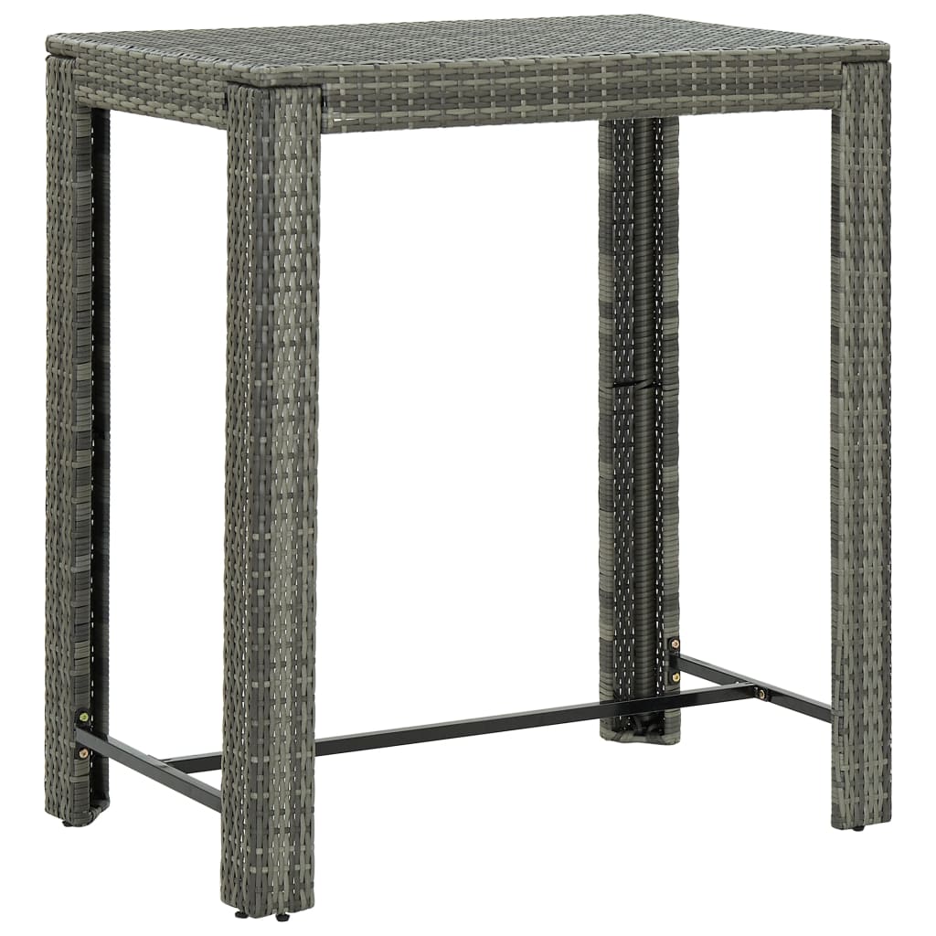Tuinbartafel 100X60,5X110,5 Cm Poly Rattan Grijs