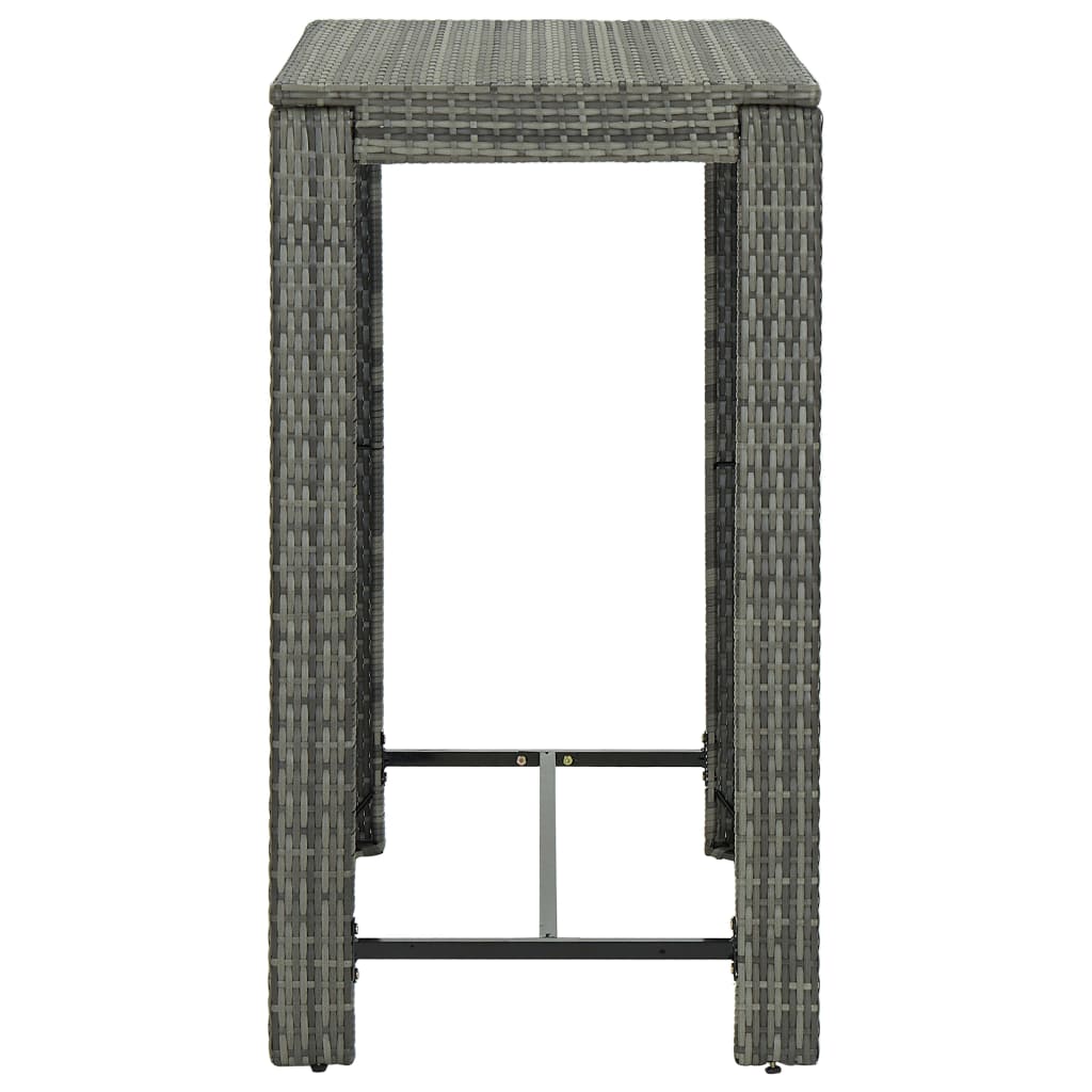 Tuinbartafel 100X60,5X110,5 Cm Poly Rattan Grijs