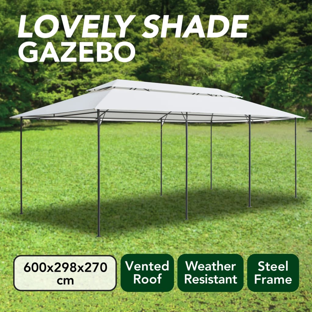 Pavillon 180G/M² 600X298X270 cm Weiß