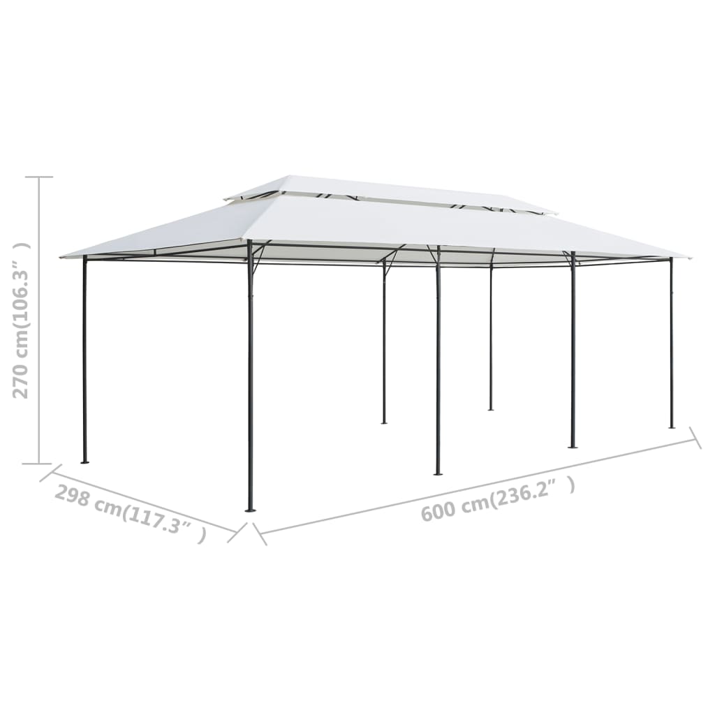 Pavillon 180G/M² 600X298X270 cm Weiß