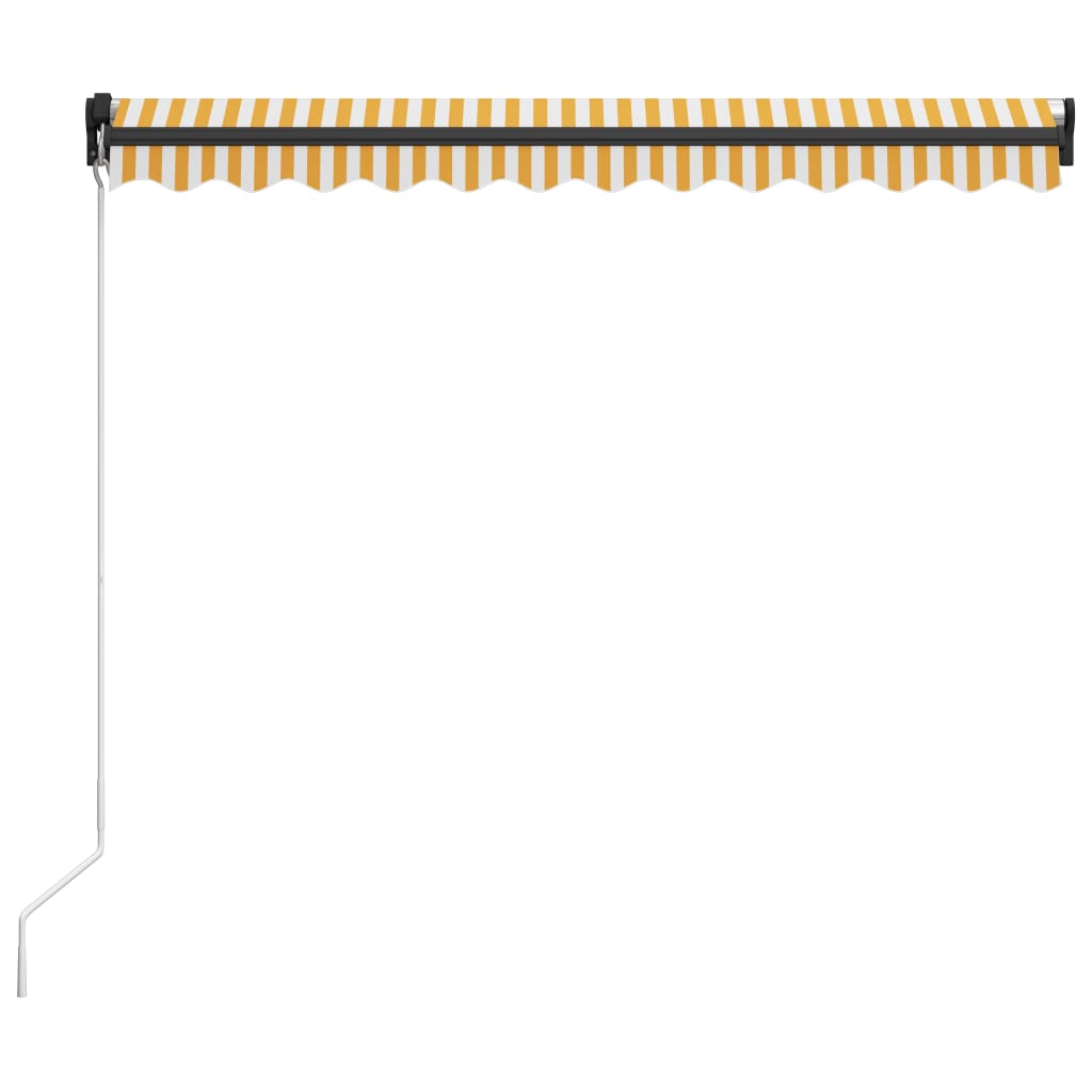 Luifel Handmatig Uittrekbaar Met Led 300X250 Cm Geel En Wit