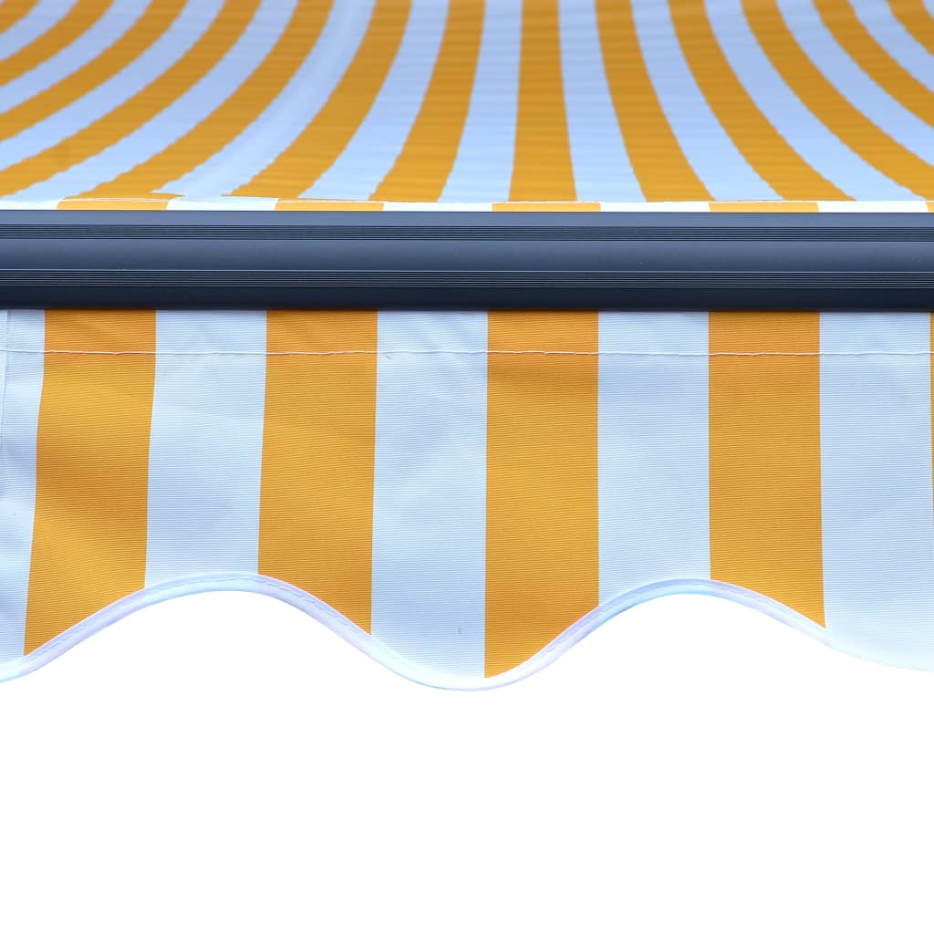 Luifel Handmatig Uittrekbaar Met Led 300X250 Cm Geel En Wit