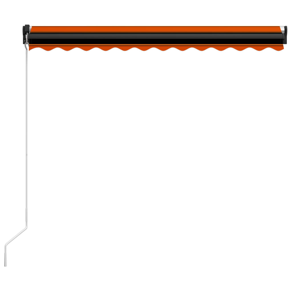 Luifel Handmatig Uittrekbaar Met Led 350X250 Cm Oranje En Bruin