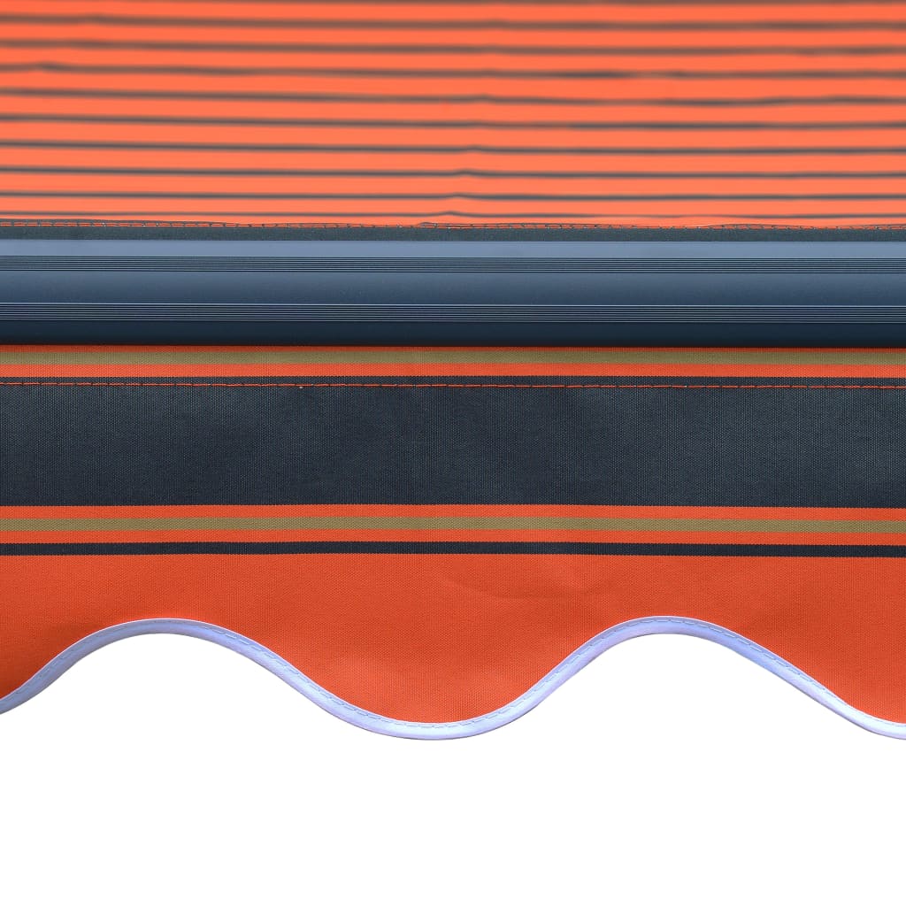 Luifel Handmatig Uittrekbaar Met Led 350X250 Cm Oranje En Bruin