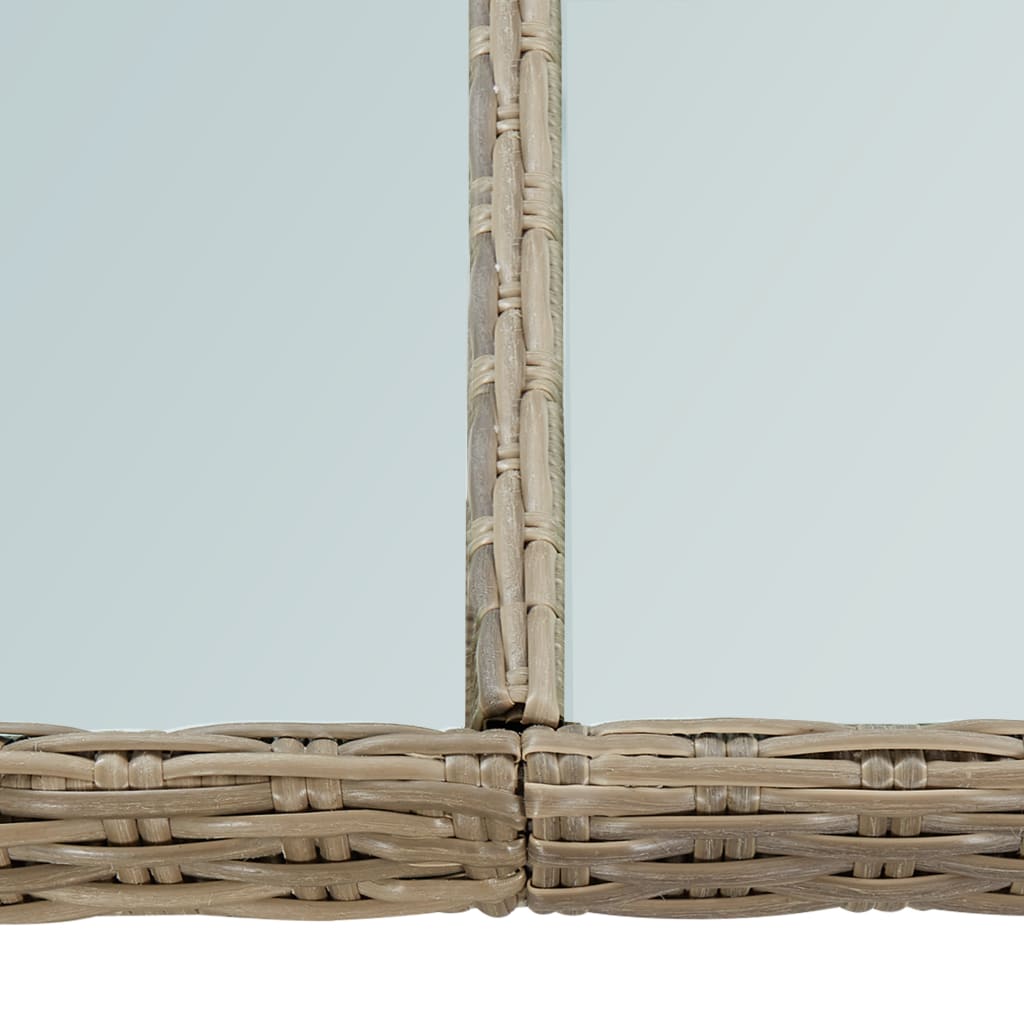 Tuintafel 200X100X74 Cm Glas En Poly Rattan Bruin