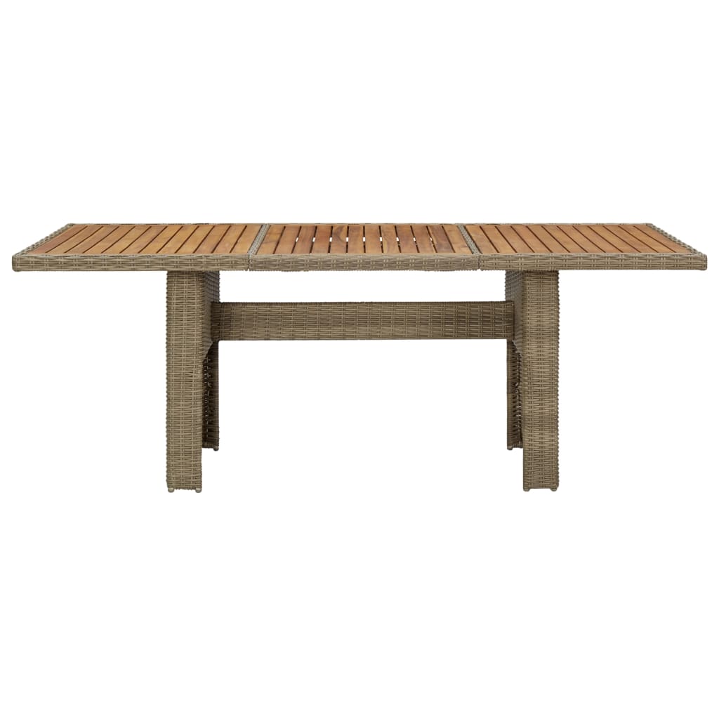Tuintafel 200X100X74 Cm Poly Rattan Bruin