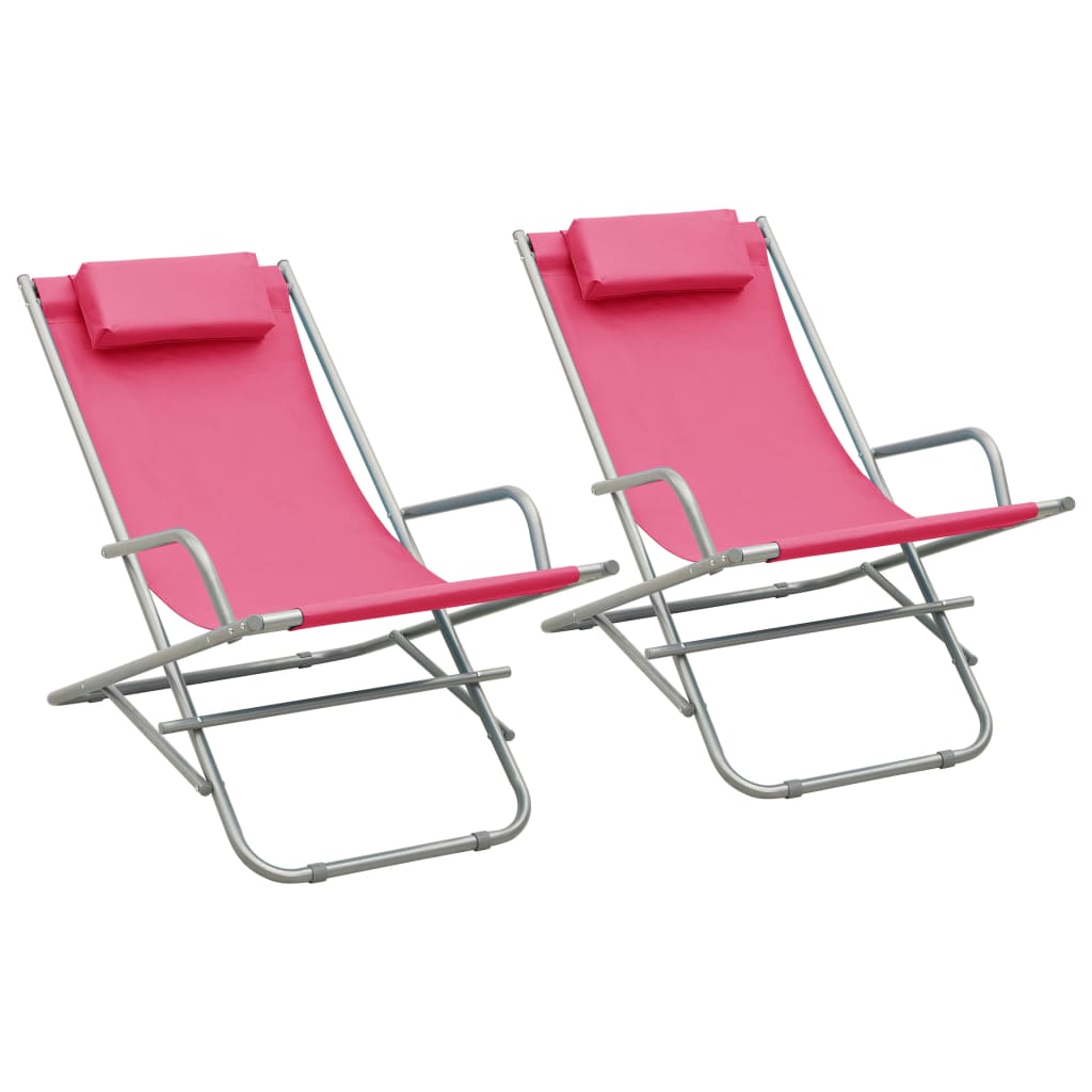 Klapstoelen 2 St Staal Roze