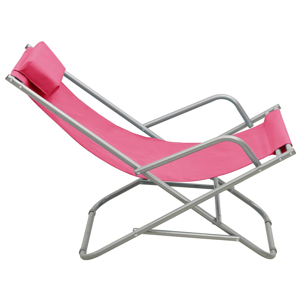 Klapstoelen 2 St Staal Roze