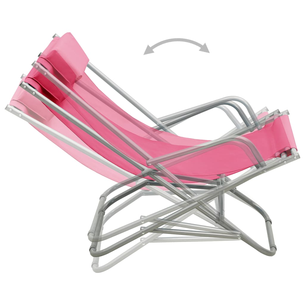 Klapstoelen 2 St Staal Roze