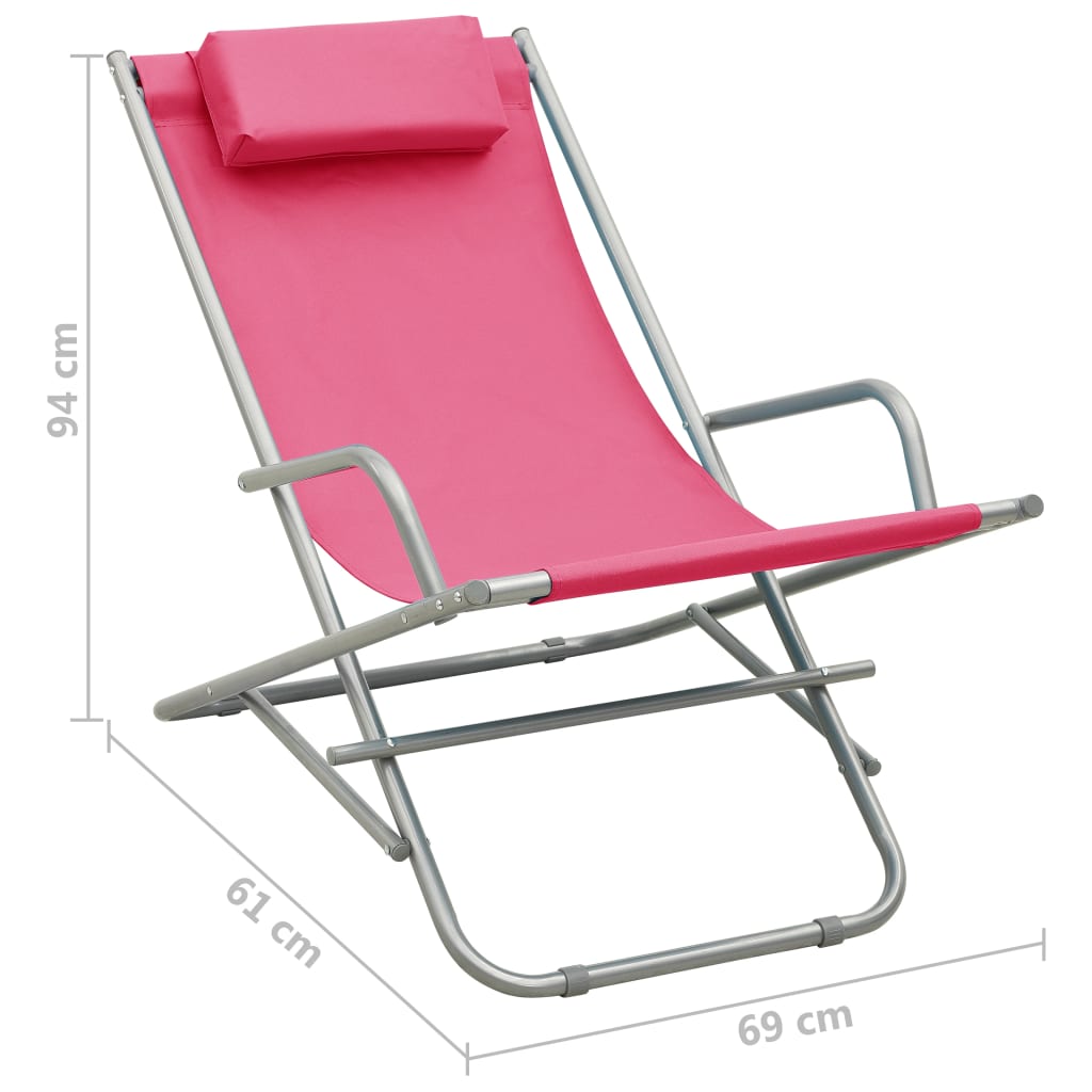 Klapstoelen 2 St Staal Roze