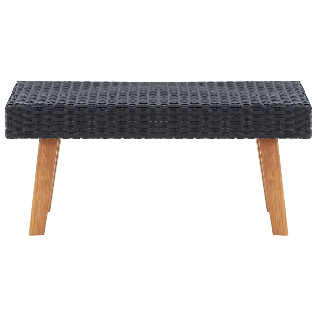 Tuintafel Poly Rattan Zwart