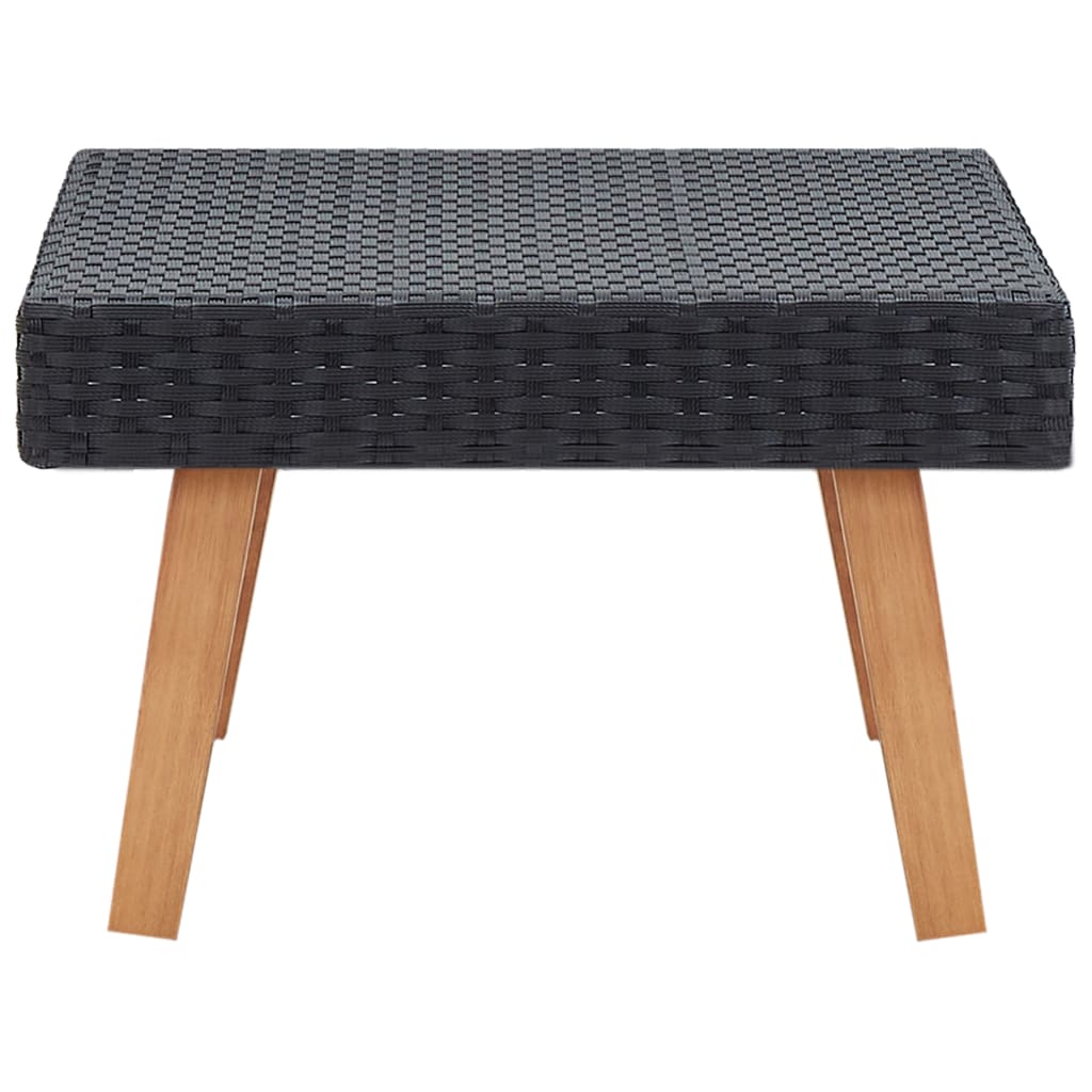Tuintafel Poly Rattan Zwart