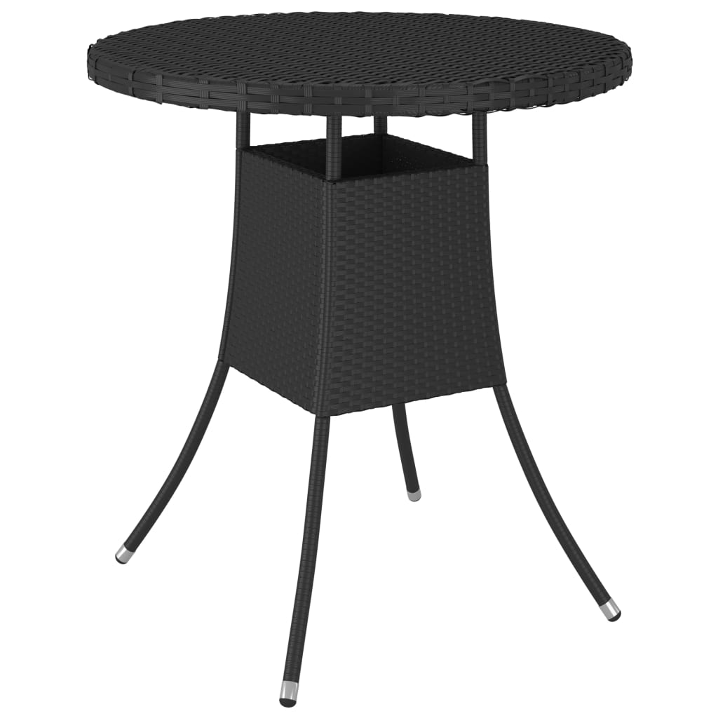 Tuintafel 70X70X73 Cm Poly Rattan Zwart
