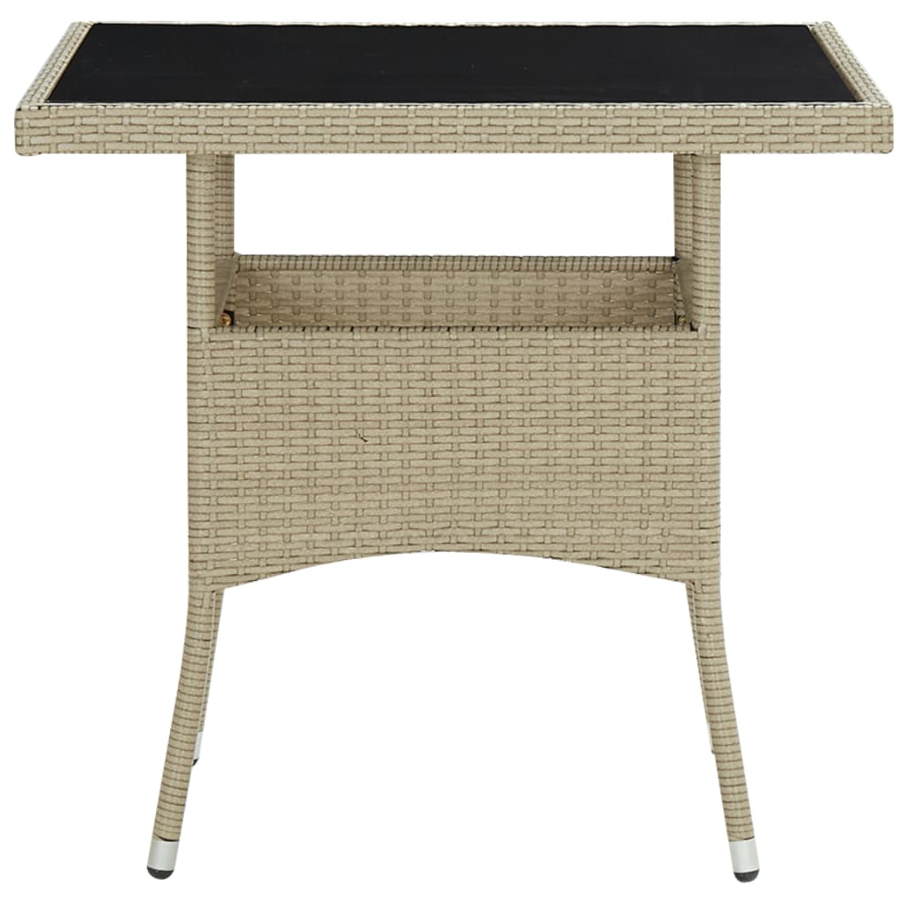 Tuintafel Poly Rattan En Glas Beige