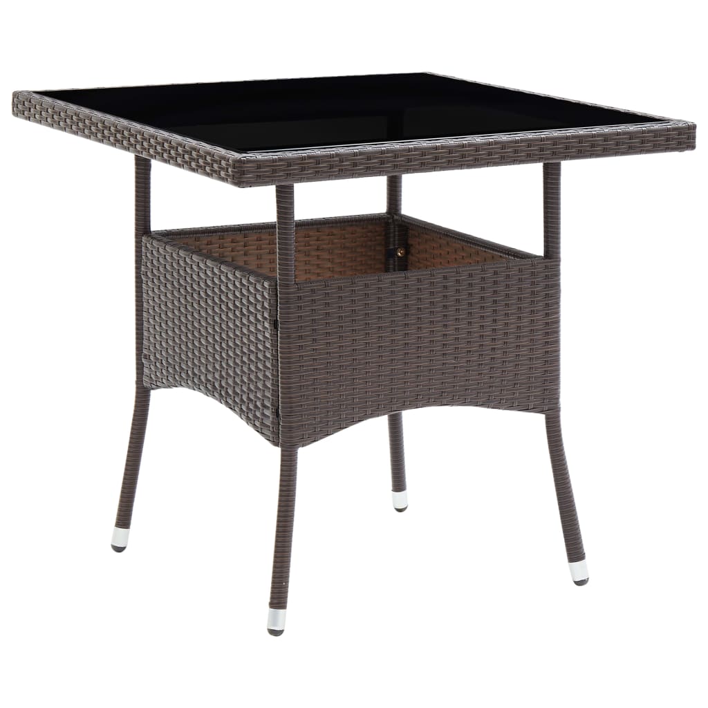 Tuintafel Poly Rattan Bruin