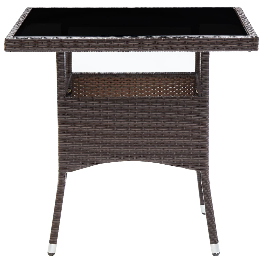 Tuintafel Poly Rattan Bruin