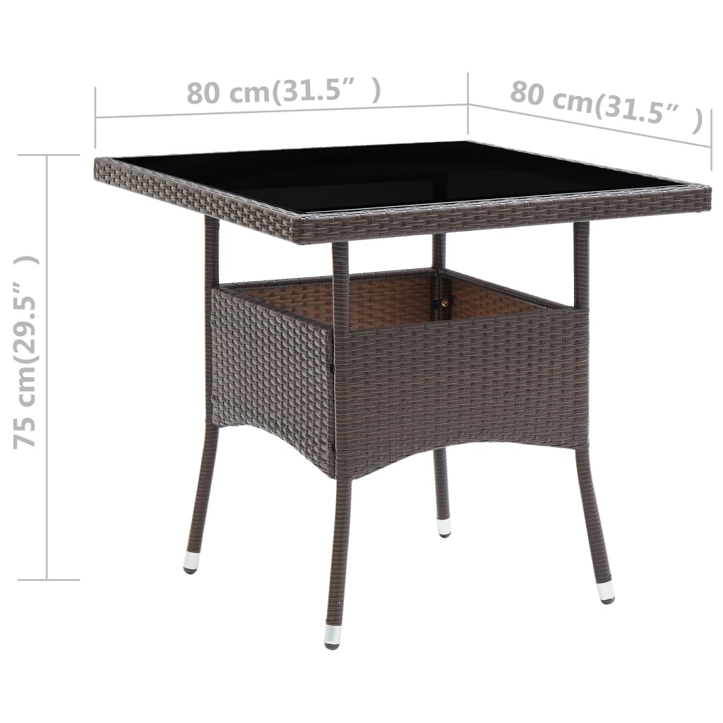 Tuintafel Poly Rattan Bruin