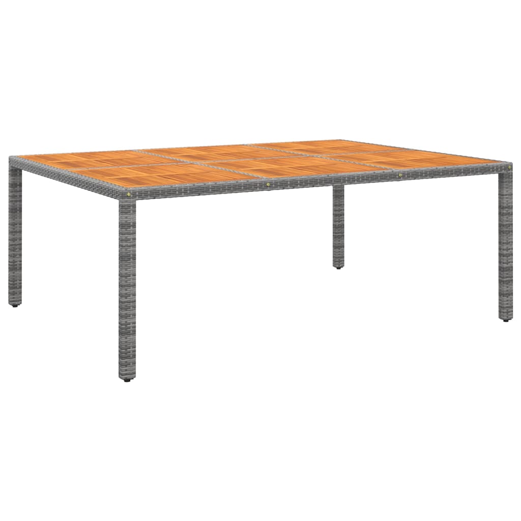 Tuintafel 200X150X75 Cm Acaciahout En Poly Rattan Grijs