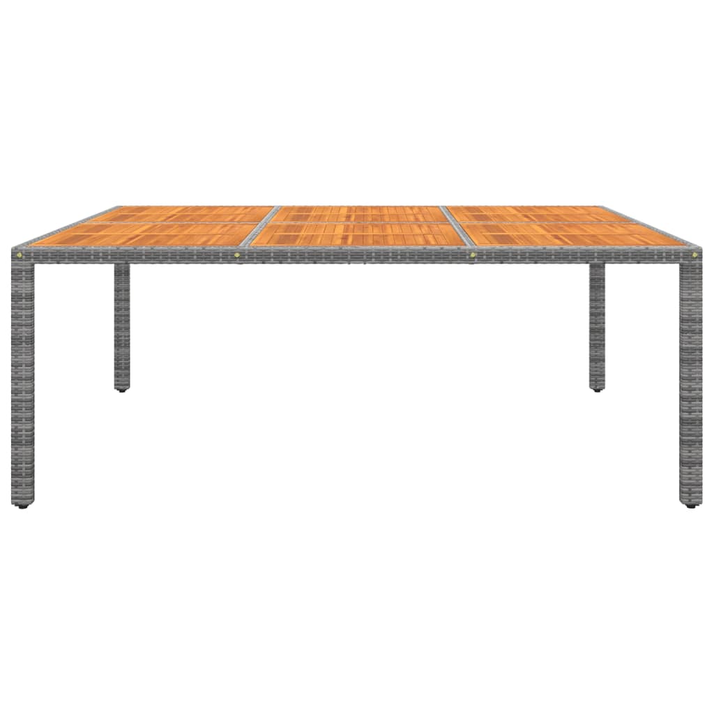 Tuintafel 200X150X75 Cm Acaciahout En Poly Rattan Grijs