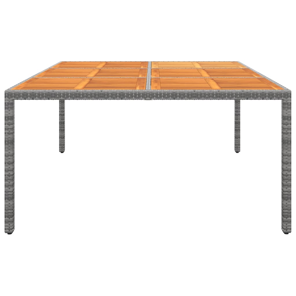 Tuintafel 200X150X75 Cm Acaciahout En Poly Rattan Grijs