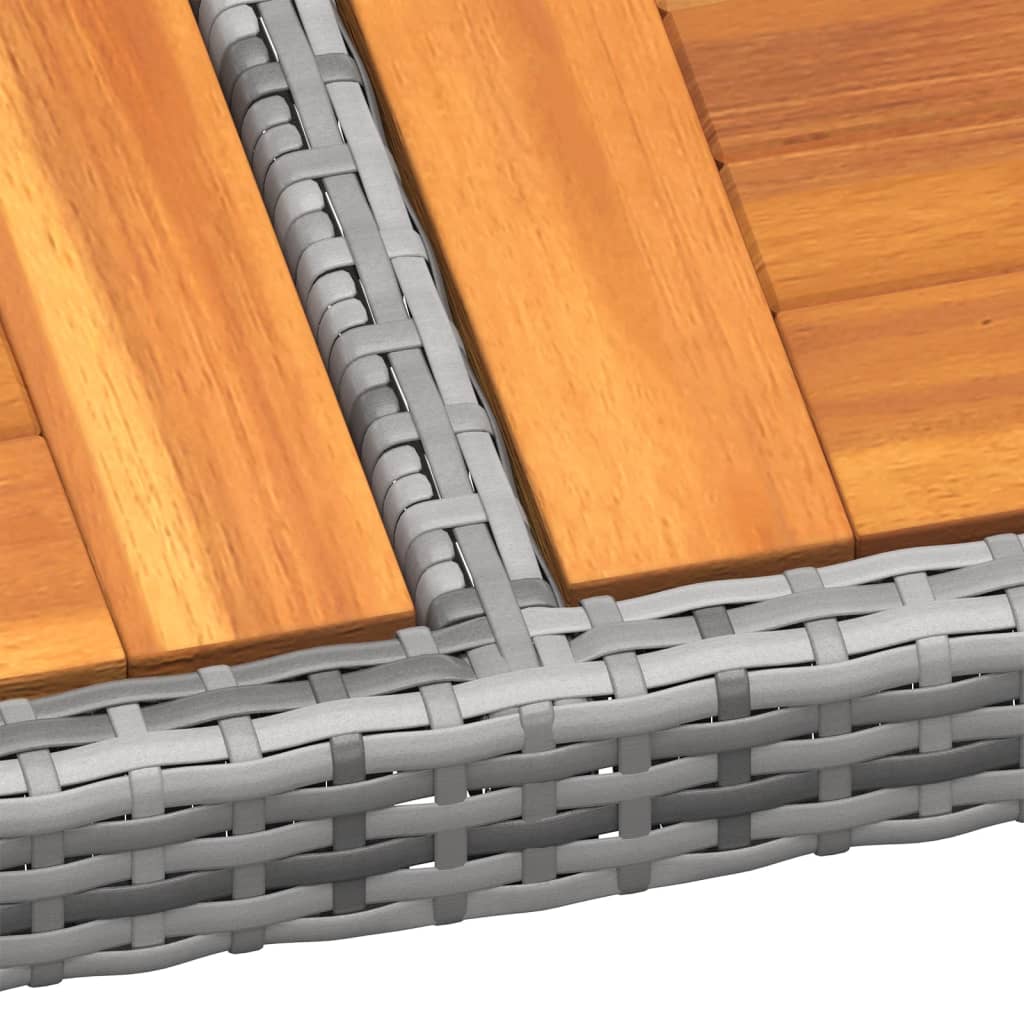 Tuintafel 200X150X75 Cm Acaciahout En Poly Rattan Grijs