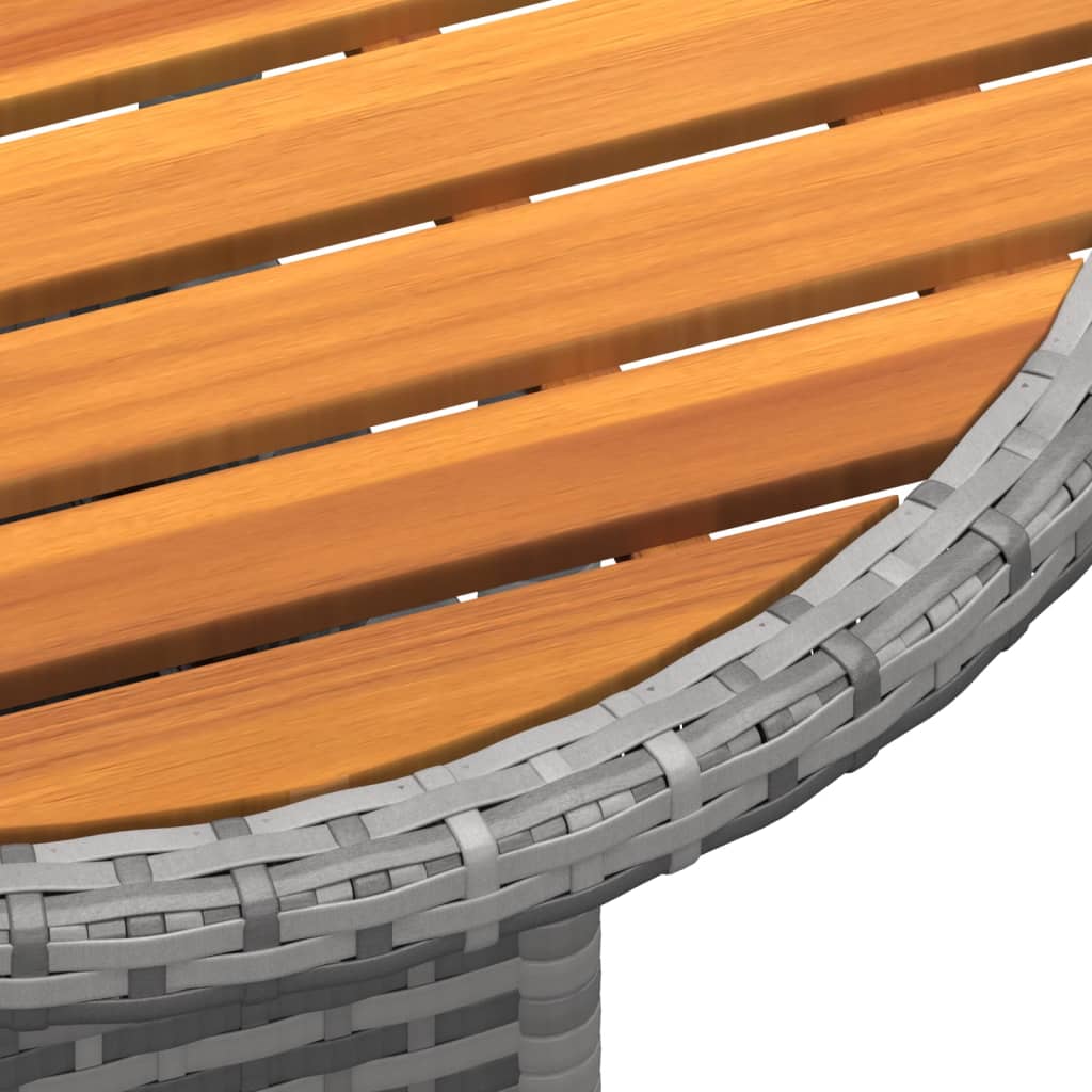 Tuintafel Ø60X75 Cm Acaciahout En Poly Rattan Grijs
