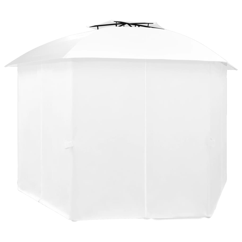 Tuinpaviljoen Met Gordijnen 180 G/M² 360X312X265 Cm Wit