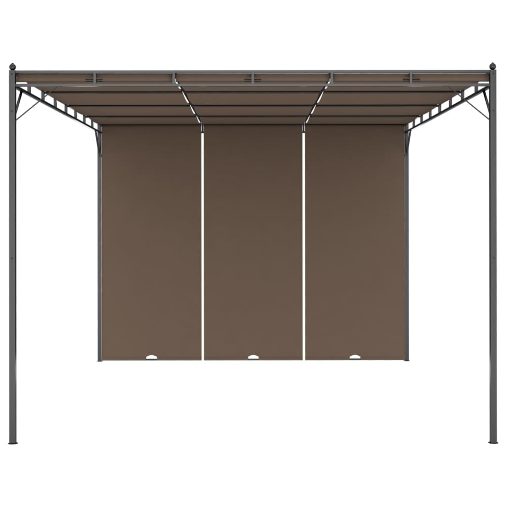 Tuinprieel Met Zijgordijn 4X3X2,25 M Taupe